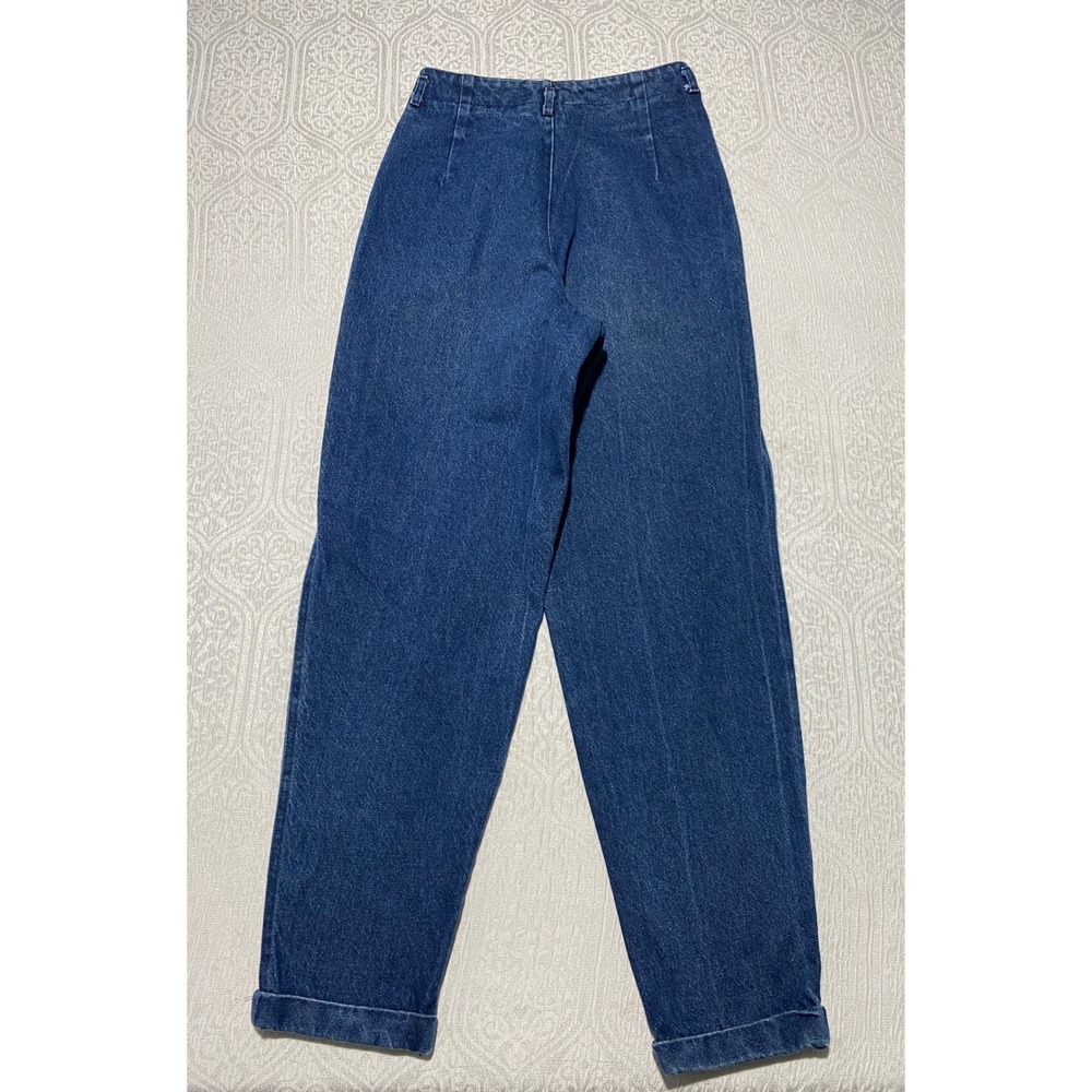 Vintage Together High Waist Pleated Blue Cotton Denim‎ Jeans Size 12 Made in USA - Picture 2 of 10